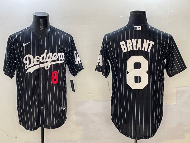 Men Los Angeles Dodgers #8 Bryant Black Stripe Jointly Name 2025 Nike MLB Jersey style 9->los angeles dodgers->MLB Jersey
